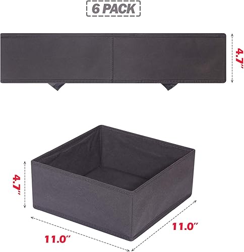 Miniatura 2 de DIOMMELL Paquete de 6 cajas de almacenamiento de tela plegables para armario, aparador, cajón, divisor, cestas de tela, contenedores para ropa, ropa