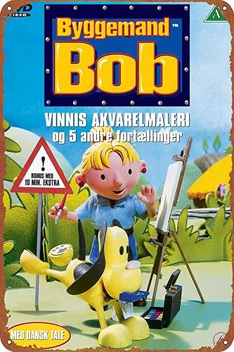 Bob the Builder - Póster de metal con logotipo de garaje vintage, decoración de pared para hombre, póster de película para tienda de autos antiguos,