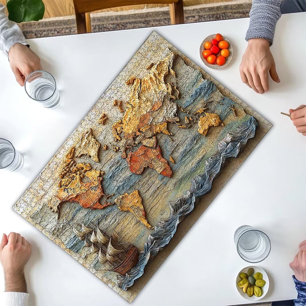 Puzzle Mappa, Puzzle 1000 Pezzi per Adulti, Regalo Donna/Uomo -2615