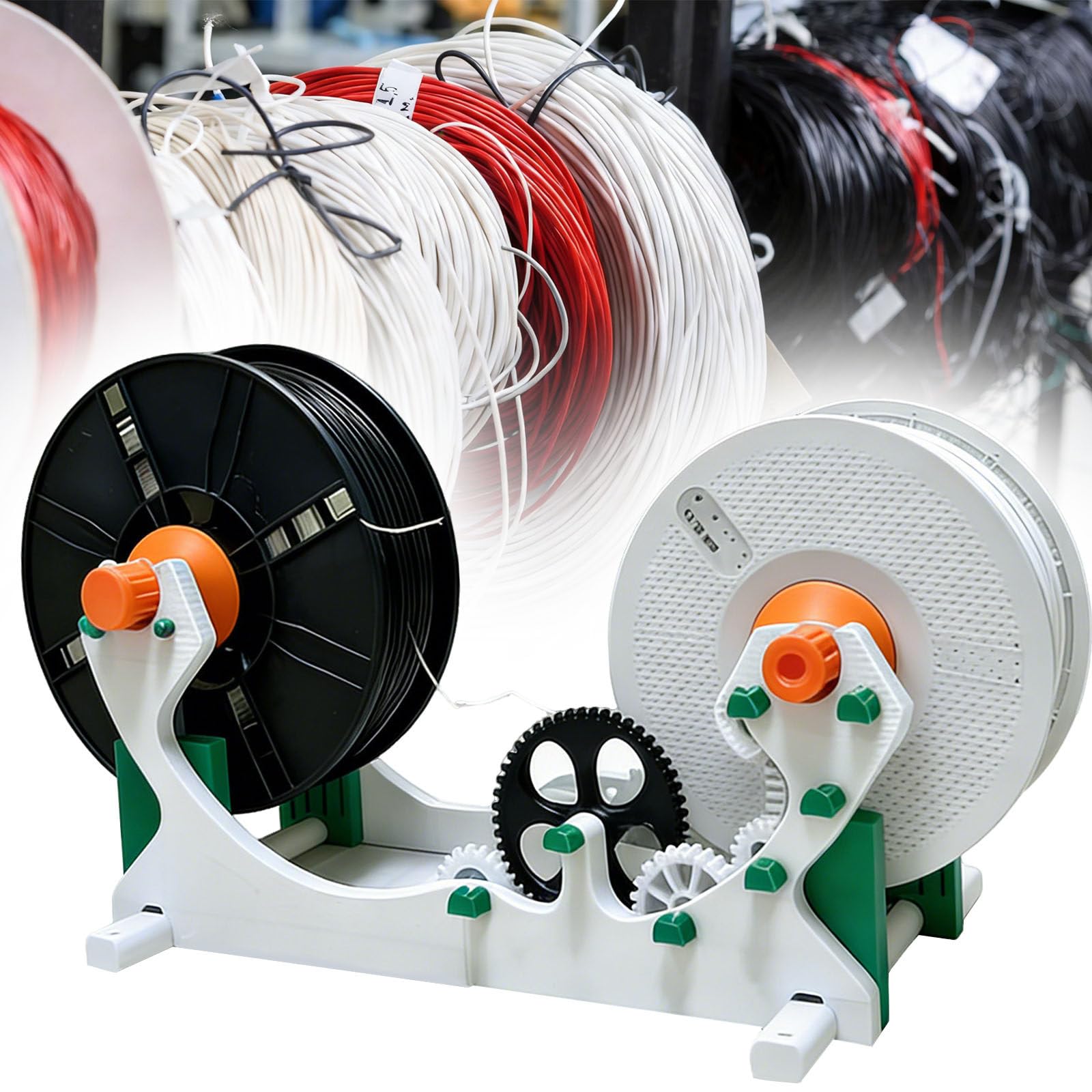 KUNYOS Wire Winding Machine, 3D Industrial Filament Respooler with Smart Start and Stop, Welding Thread Winder for 1kg Spools, Wrap Neatly Reduces Tangling, For Printing Materials