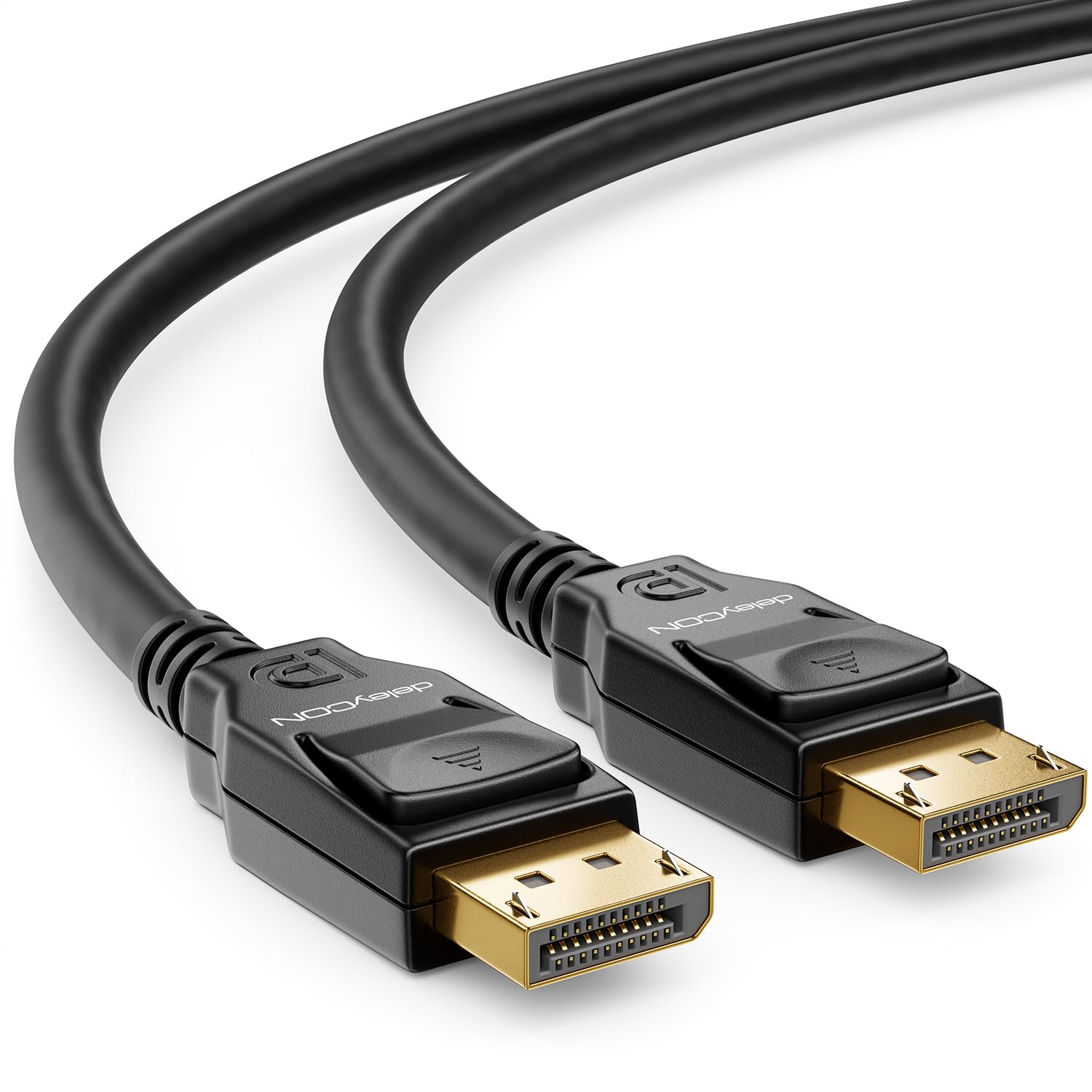 deleyCON 5m DisplayPort 8K Kabel 1.4-1080P bis 8K - Optimal für Gaming Monitore bis 360Hz PC HBR3 DSC HDR-10 - Schwarz