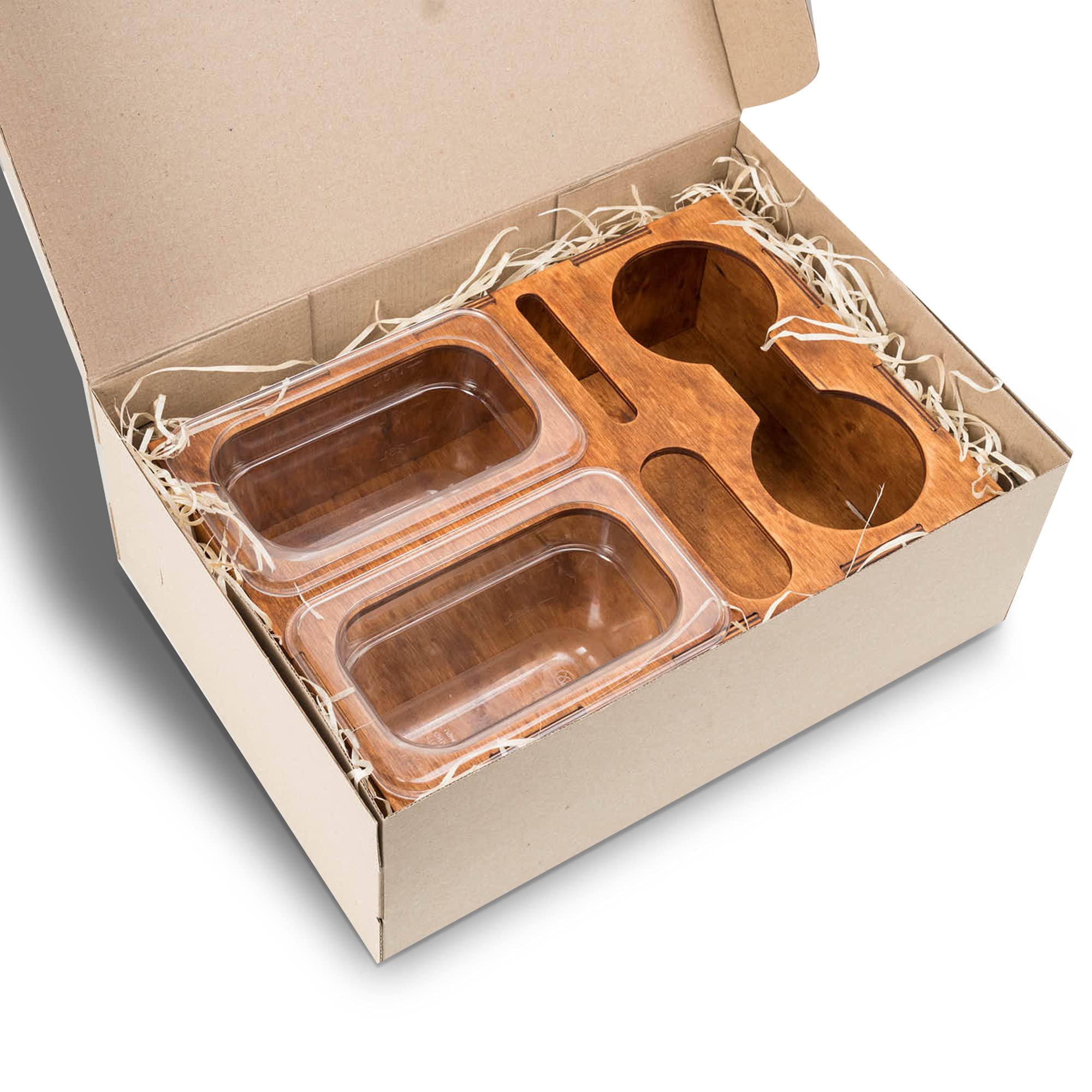 Bierkiste aus Holz – Geschenk für Bierliebhaber, Vater, Mann, Ihn, Freund – Getränkebox, Snack-Tablett – Tischständer Caddy mit Schlitzen für Gläser, Chips, Nüsse, Fernbedienung, Telefonständer