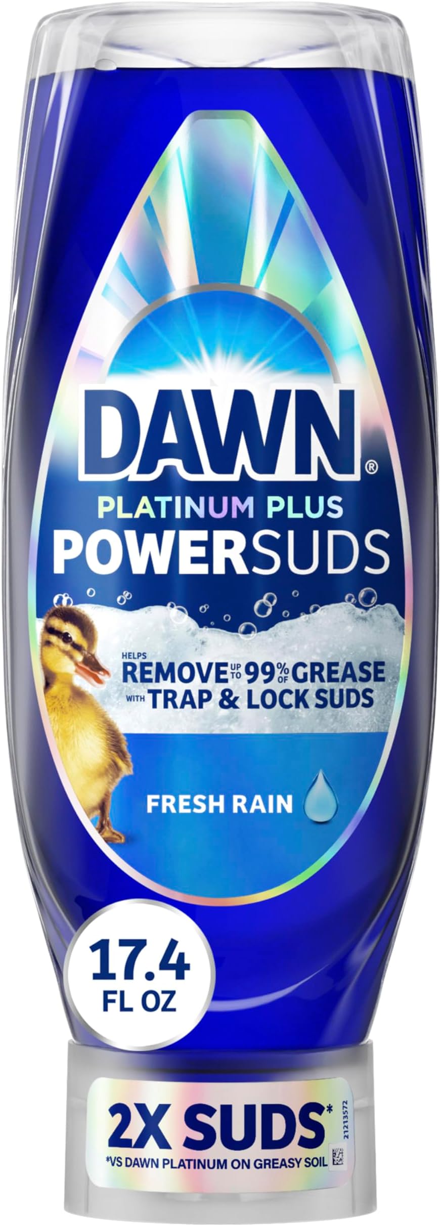 Platinum Plus PowerSuds Liquid Dish Soap, 17.4 oz. EZ-Squeeze Bottle