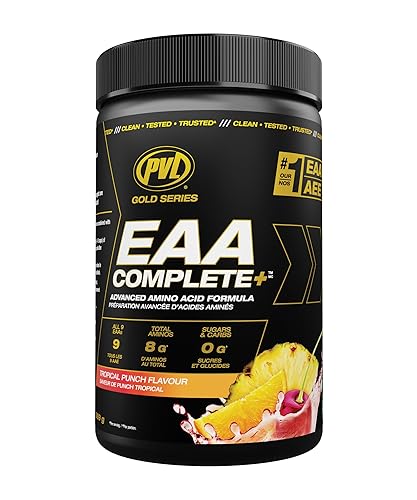 PVL EAA BCAA COMPLETE | Pre, Intra or Post Workout – EAA/BCAA with L-Arginine, Amino Acid Supplement – Keto Friendly – 369 g (30 servings) – Tropical Punch - Tropical Punch