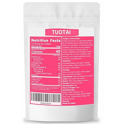 Miniatura 7 de Polvo de fruta de dragón rojo liofilizadopitaya, 3.5 onzas, polvo de fruta del dragón para batidos, bebidas y alimentos para hornear