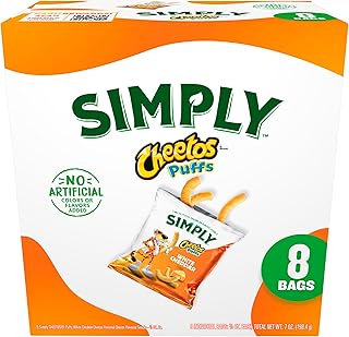 Frito-Lay Simply Cheetos White Cheddar Puffs, 8 Count (Pack of 1)