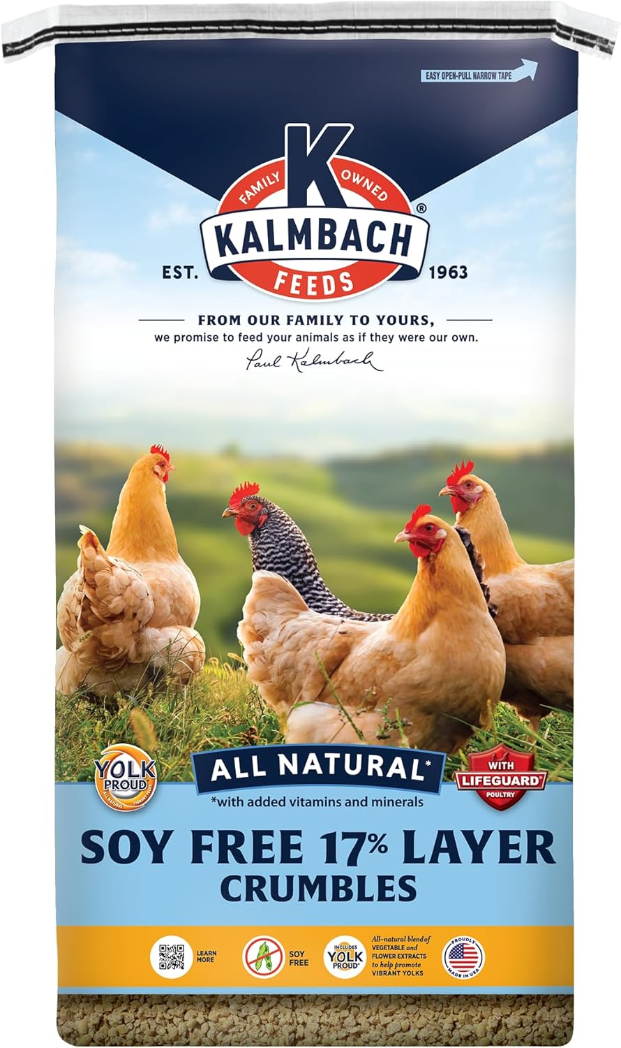 Kalmbach Feeds Soy Free All Natural 17% Layer Crumble for Chickens, 50 lb
