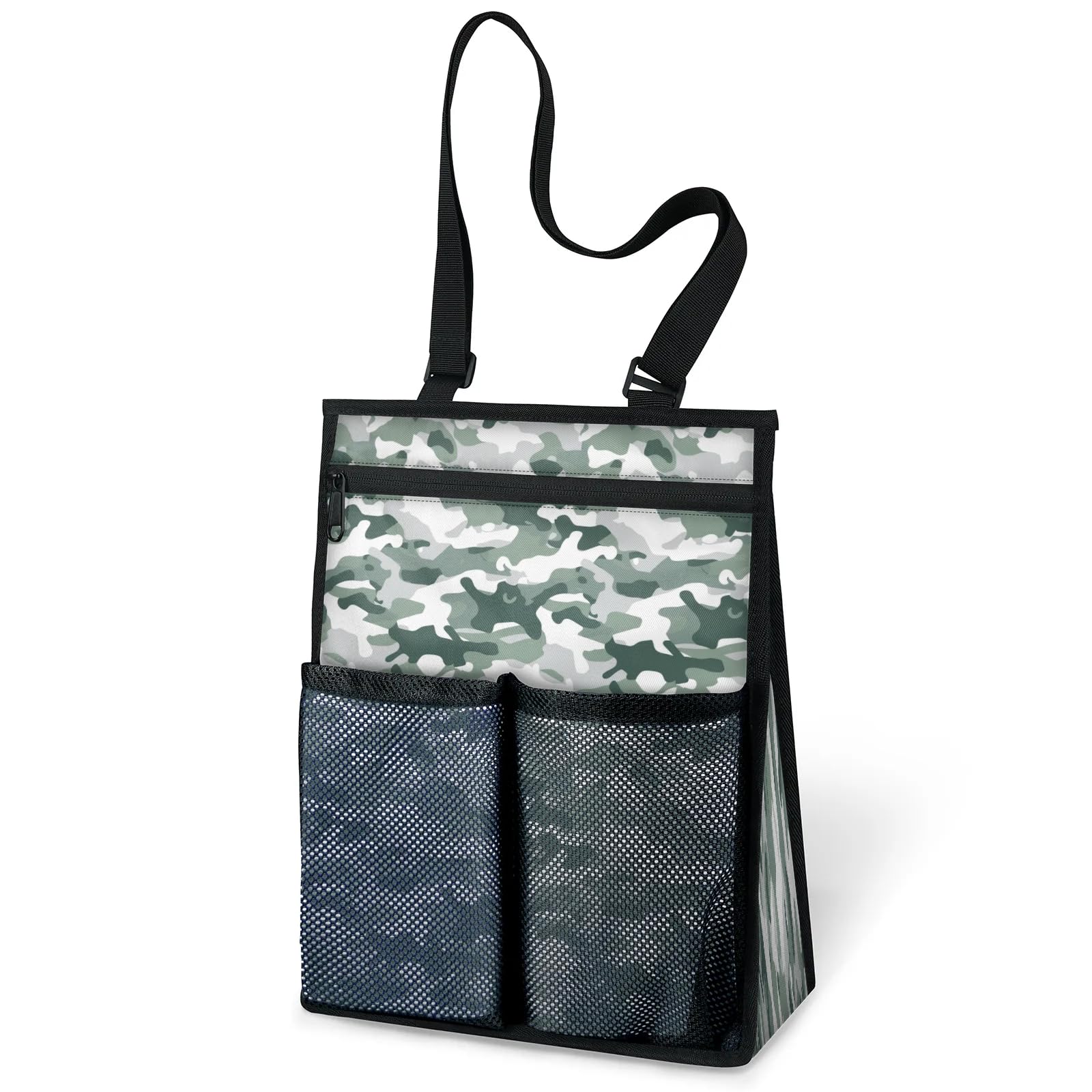 Ourtheme Camo Theme Portable Shower Bag for Travel Gym Camp Beach Tote Shower Caddy Bags Hanging Toiletry Organizer