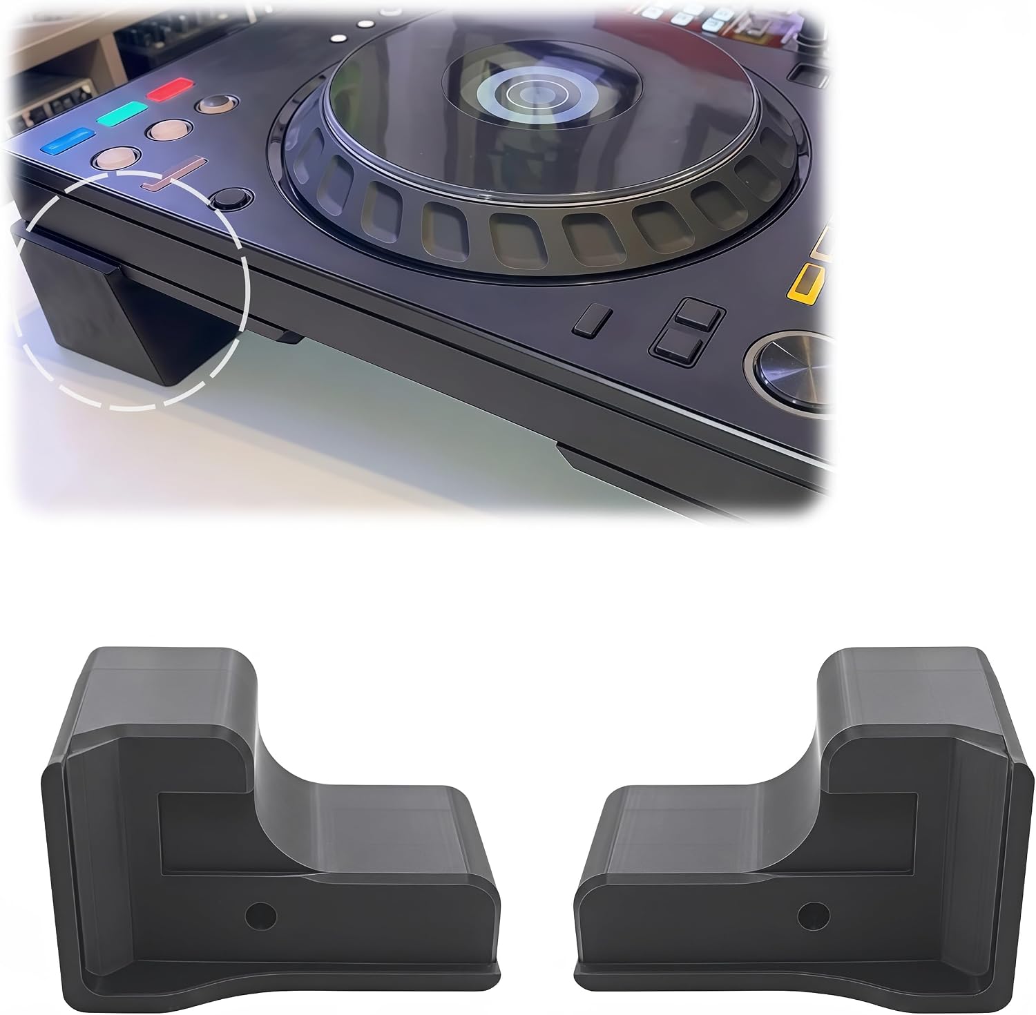 DJ Controller Desktop Stand Set Compatible with Pioneer DDJ-FLX10, 7.5 Degree Angled Riser, Ergonomic Elevation Support for Music Mixing Setup