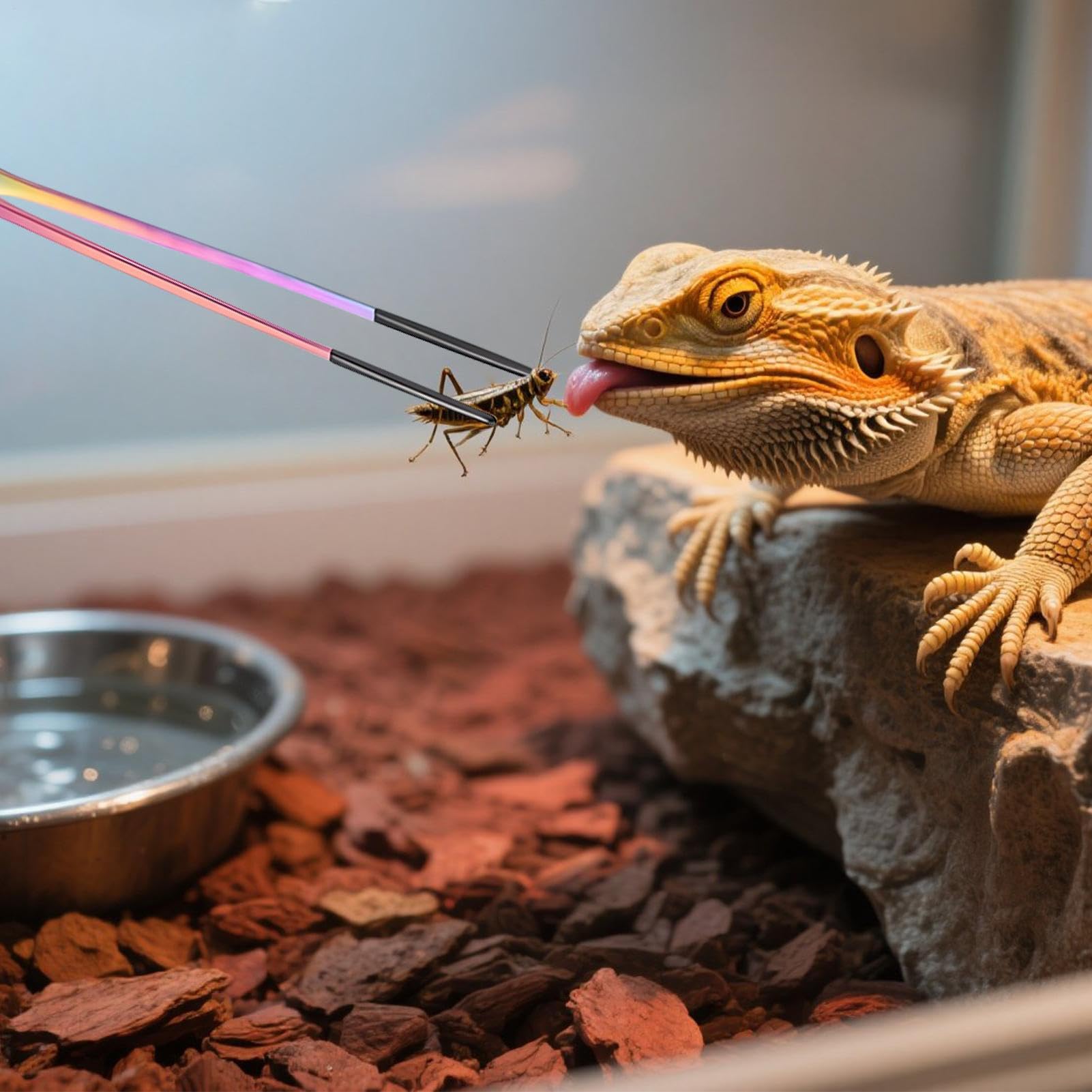 Pinzas para Reptiles,Pinzas Largas para Acuario | Accesorios Antideslizantes Cabezal Silicona para Serpientes Arañas Lagartos Mascotas Plantas Acuáticas Acuario Hogar