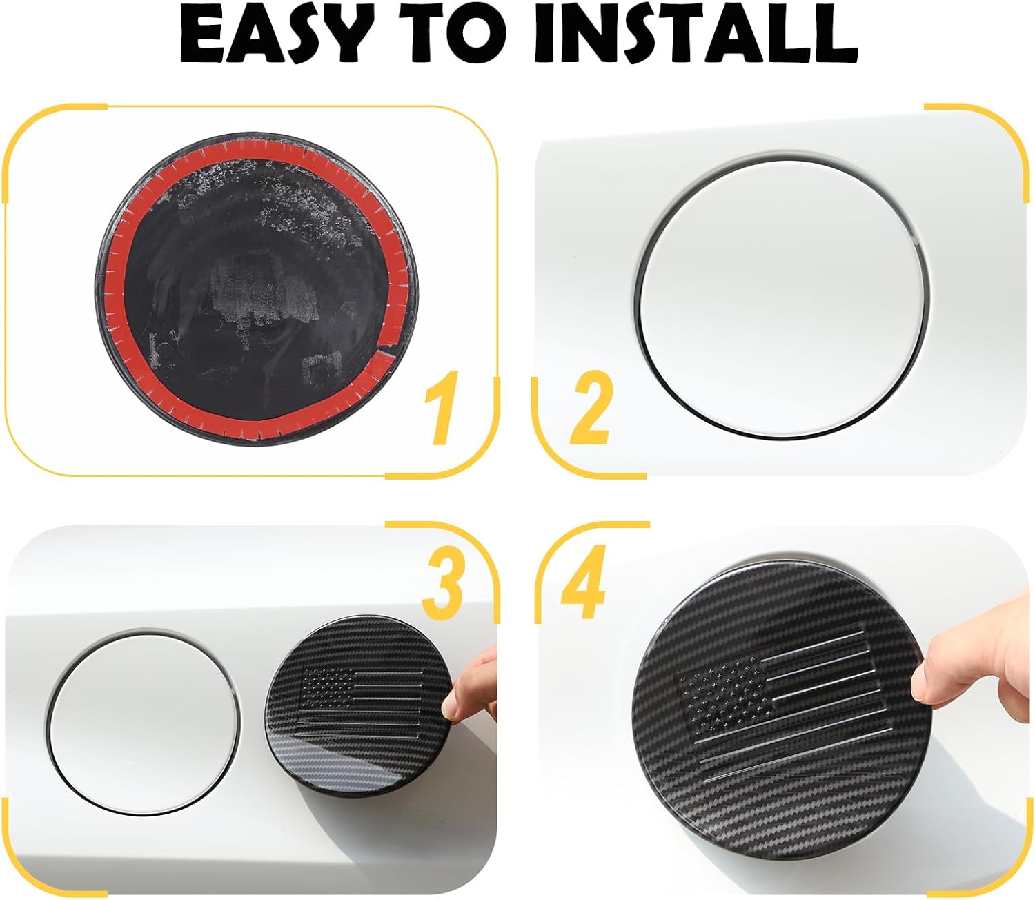 Fuel Tank Cap Trim Protect Cover Compatible with Chevrolet Corvette C8 2020-2023, Fuel Tank Door Cover Car Exterior Fuel Tank Cover Oil Gas Cap Door Cover Trim Frame Accessories (carbon fiber pattern)