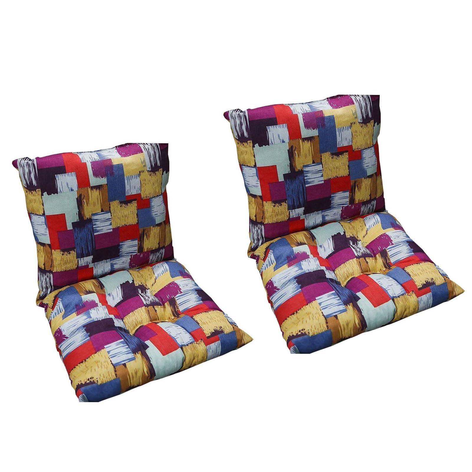 Set of 2 High Back Garden Chair Cushions with Ties, 40 * 80cm Rocking Chair Cushions Indoor/Outdoor Seat Pads for Patio, Loungers, Recliners Rocking Chairs Garden Seat,A2