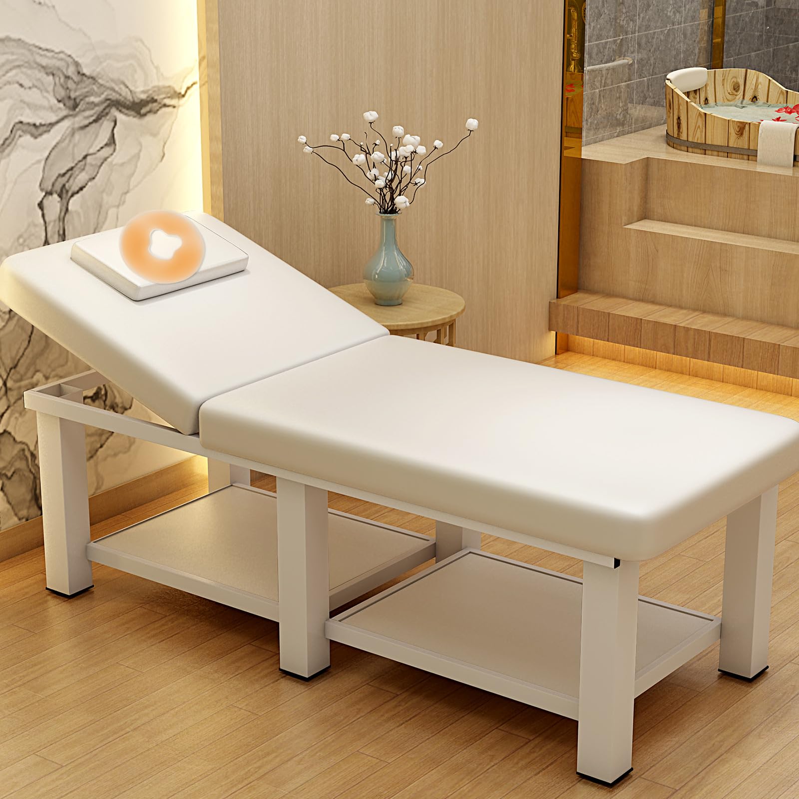 Coussin Facial en Silicone Orange Confortable Appui Face Bas pour Spa et Centres, pour Massages et Soins du Visage