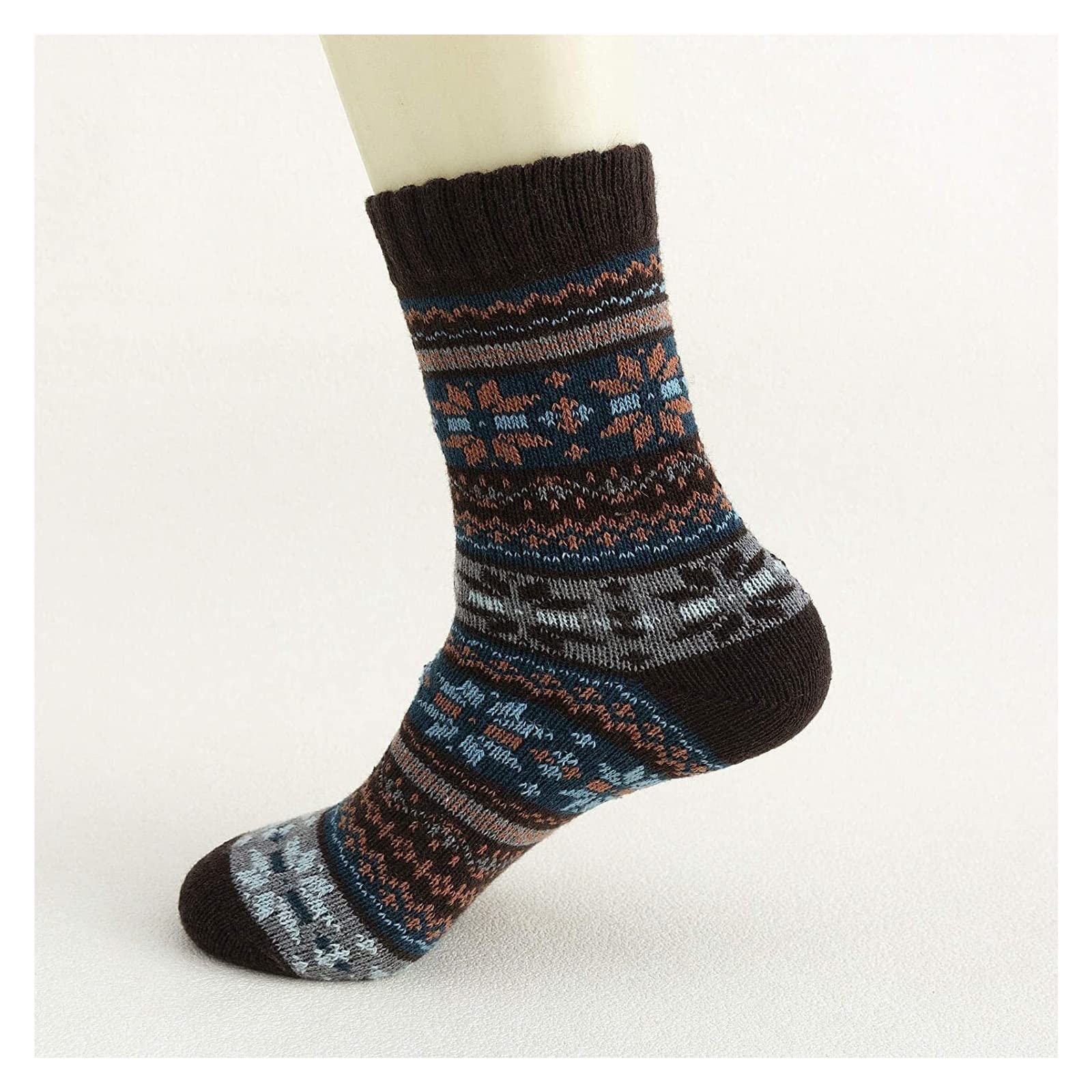 Wintersocken Bettsocken 5 Paar kuschelige warme Wintersocken für Damen Damen Vintage Freizeitsocken Warme Flauschige Socken