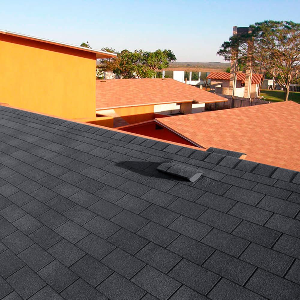 INMOZATA 36pcs Asphalt Roof Shingles, Self-adhesive Sheds Roofing Felt Shingles Tiles for Most Roof of Sheds Arbour Porch Wendy House Doghouse Log Cabin (Square 3 Tab Shingles, Grey) — image 1