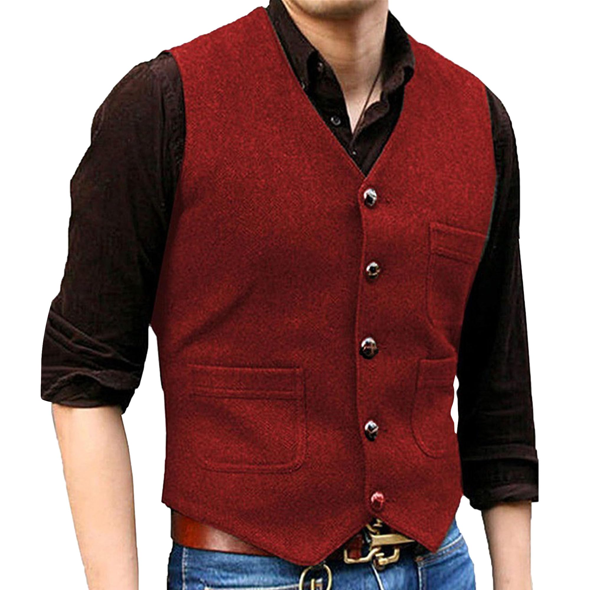 Veste en tweed haut de gamme ajustée à col haut masculin - 6