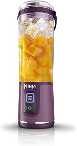 Ninja Blast Portable Blender, Cordless, 18oz. Vessel, Personal Blender for Shakes & Smoothies, BPA Free, Leakproof Lid, USB-C Rechargeable, Purple, BC151PRC (Canadian Version)