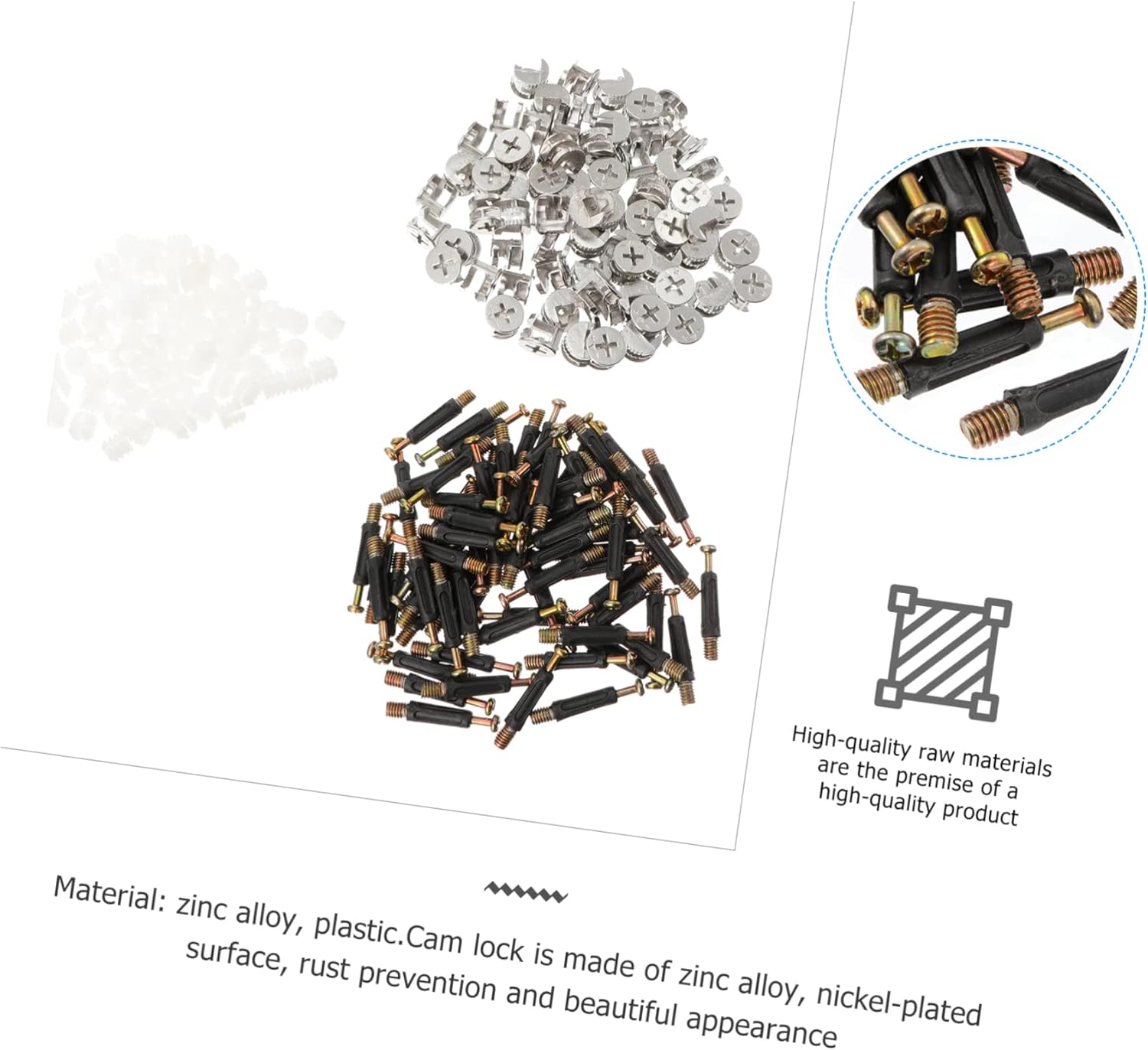 75pcs Furniture Connector Bolts Nut Inserts for Cabinet Connectors Sturdy