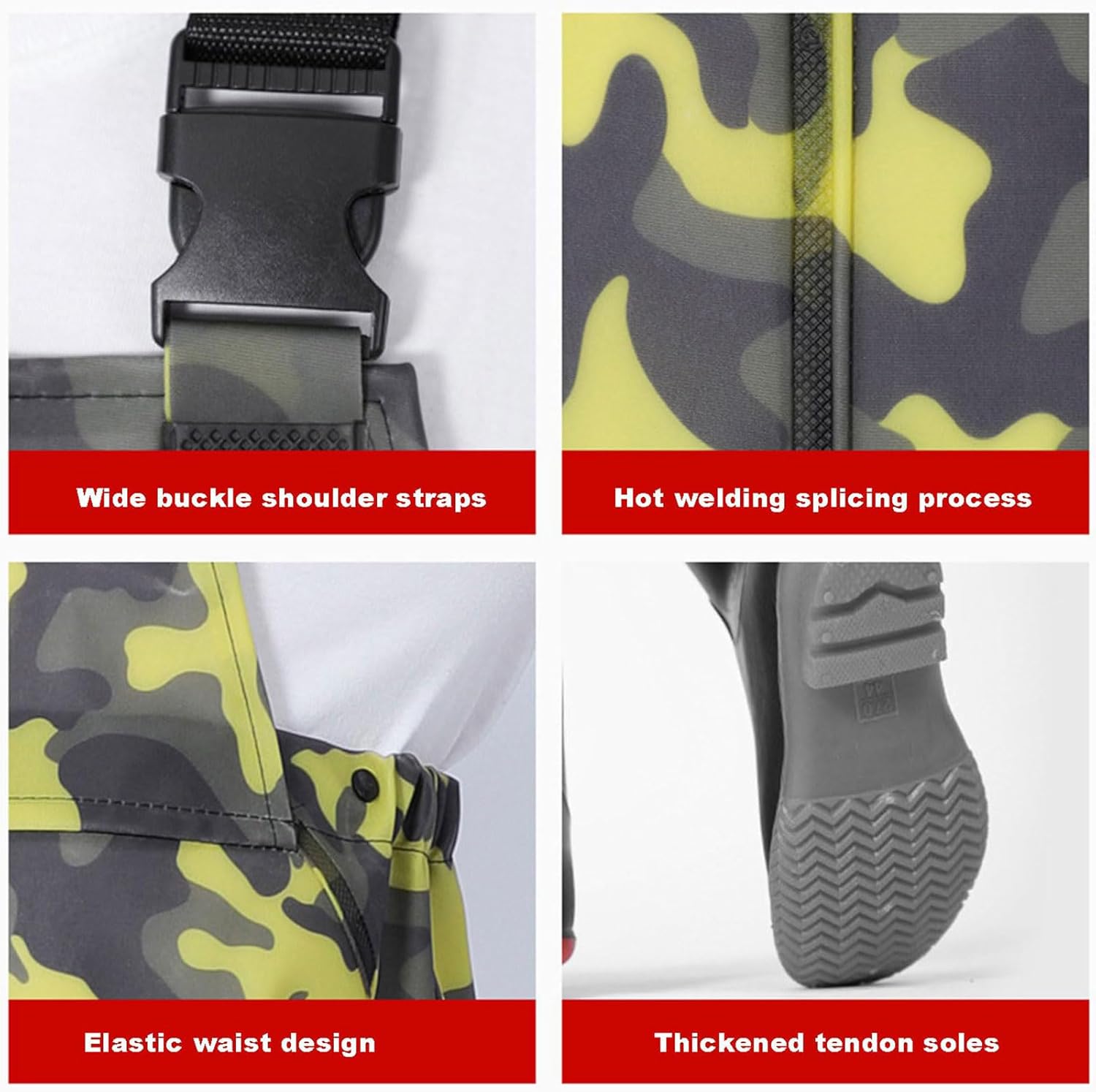 Fishing Chest Waders, Fishing Waders with PVC Boots, Waterproof and Breathable, Perfect for Fishing Hunting for Men & Women