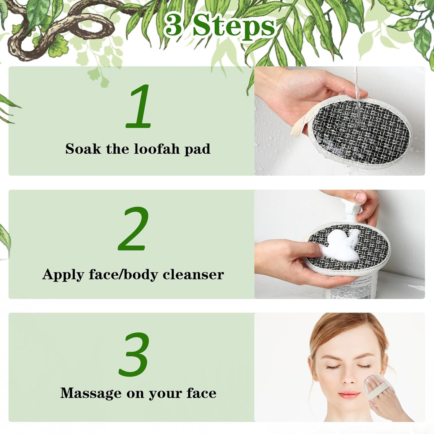 TIESOME Natural Exfoliating Body Scrubber, 4 Pack Bath Shower Loofah Sponge Shower Luffa Sponge for Men and Women Bath Scrub - Image 4