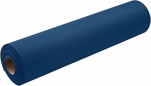 Miniatura 3 de BloominGoods Mantel desechable para mesa rectangular, mantel de papel azul similar al lino para mesa de comedor, fiesta, boda o evento, 48 pulgadas