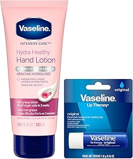 Lotion & Lip Therapy Bundle – Healthy Hands Stronger Nails with Keratin Intensive Care Hand Lotion + Original Lip Balm Tube