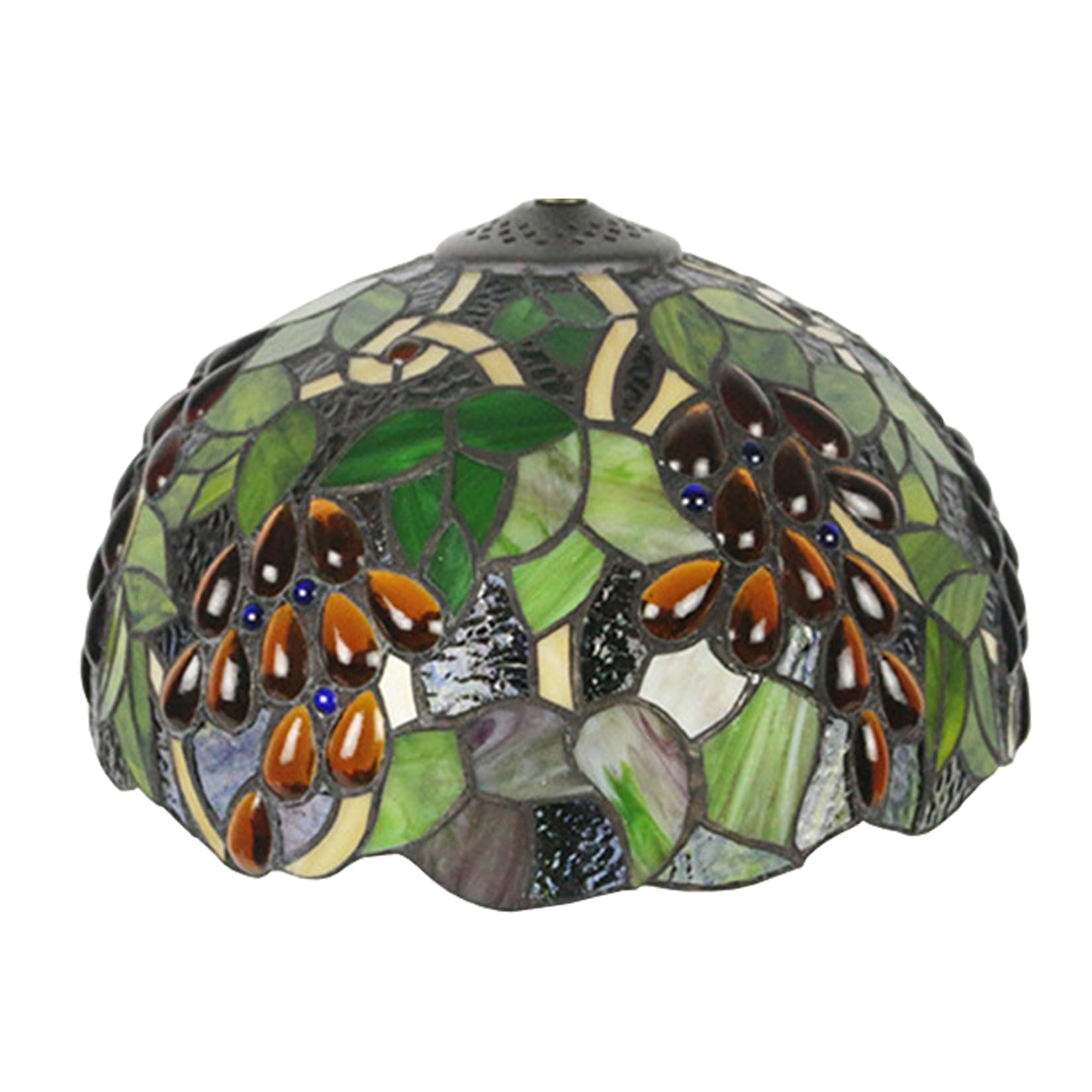 SaryEdge 12-Inch Grape Lampshades Replacement, Tiffany Style Stained Glass Lamp Shade, Antique Traditional Art Light Cover Only for Table Lamp Pendant Light Ceiling Lamp，，