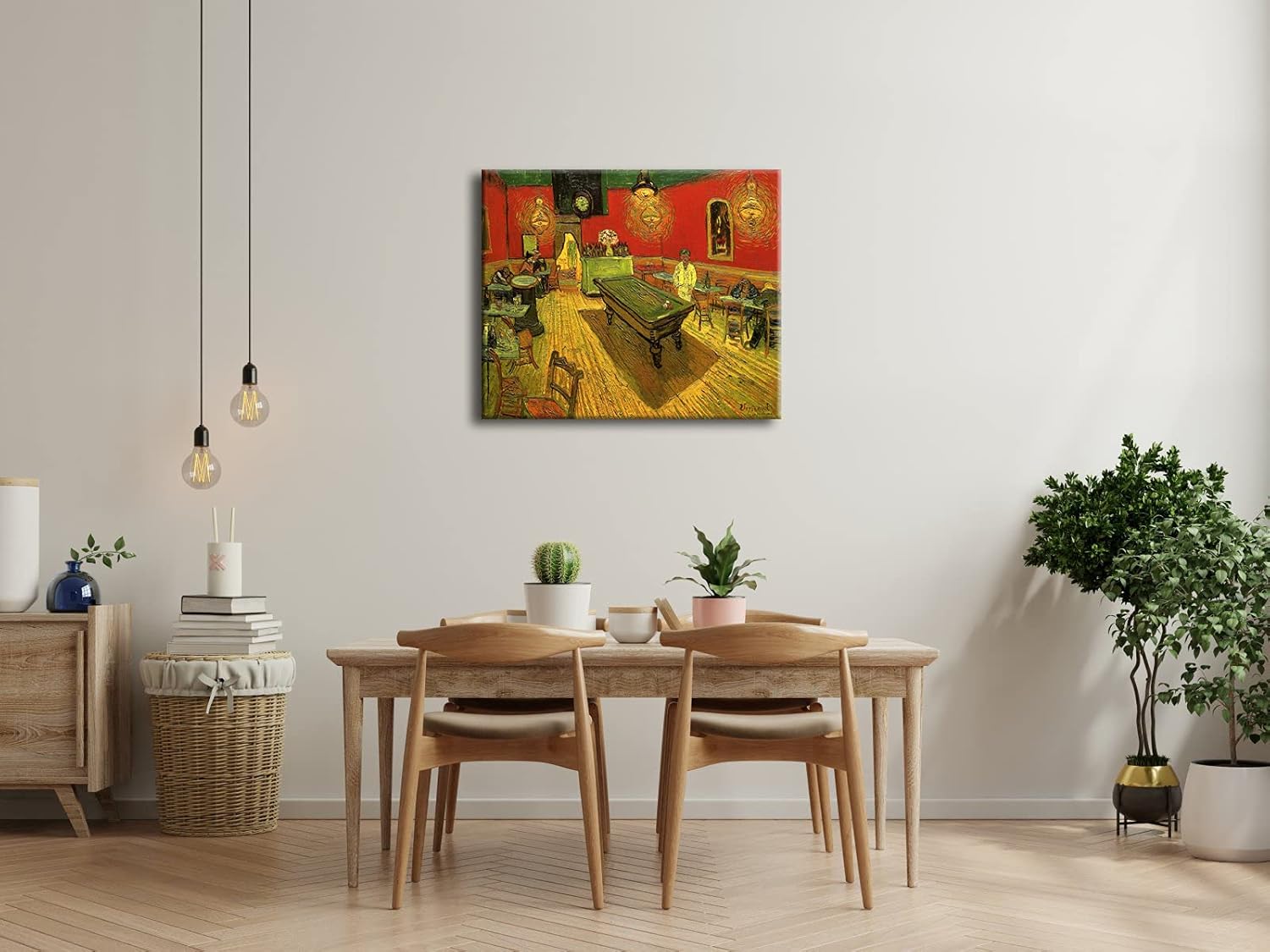 Wieco Art Large Classic Canvas Prints Wall Art The Night Cafe in the Place Lamartine in Arles by Van Gogh Famous Abstract Oil Paintings Reproduction Artwork Giclee Pictures for Home Office Decor