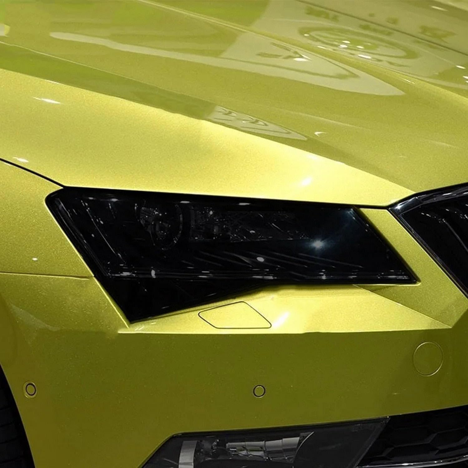 Phare autocollant noir transparent TPU anti-gravillons Skoda Superb