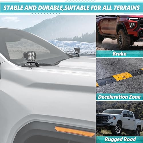 Miniatura 2 de Soporte de luz de zanja compatible con Chevy ColoradoGMC Canyon 2023 2024  Soportes de montaje de luz LED compatibles con accesorios Chevy