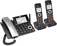 Vista 17 de AT&T DECT 6.0 Teléfono doméstico con cable/inalámbrico con 2 auriculares y contestador automático, bloqueador inteligente de llamadas, identificador