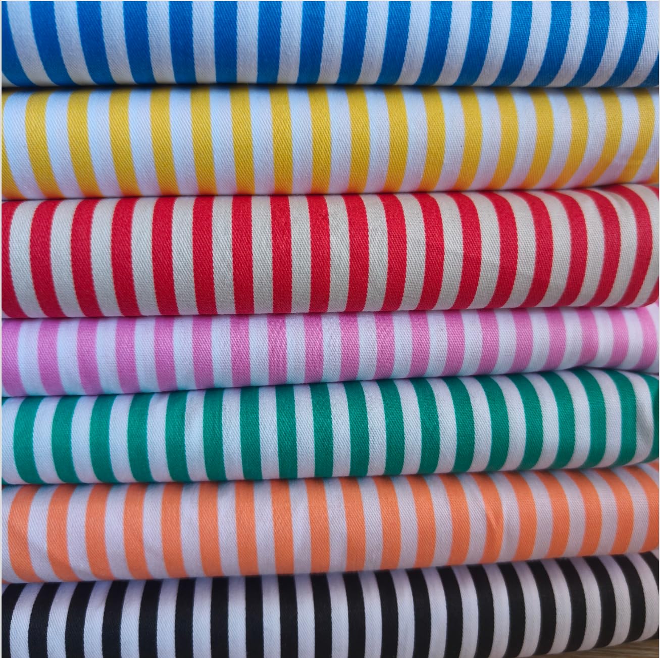 Cotton Fabric DIY Making Supplies Quilting Patchwork Fabric Fat Quarter Bundles DIY for Quilting Cotton Patchwork Cushions (Stripe, 9.8" x 9.8")