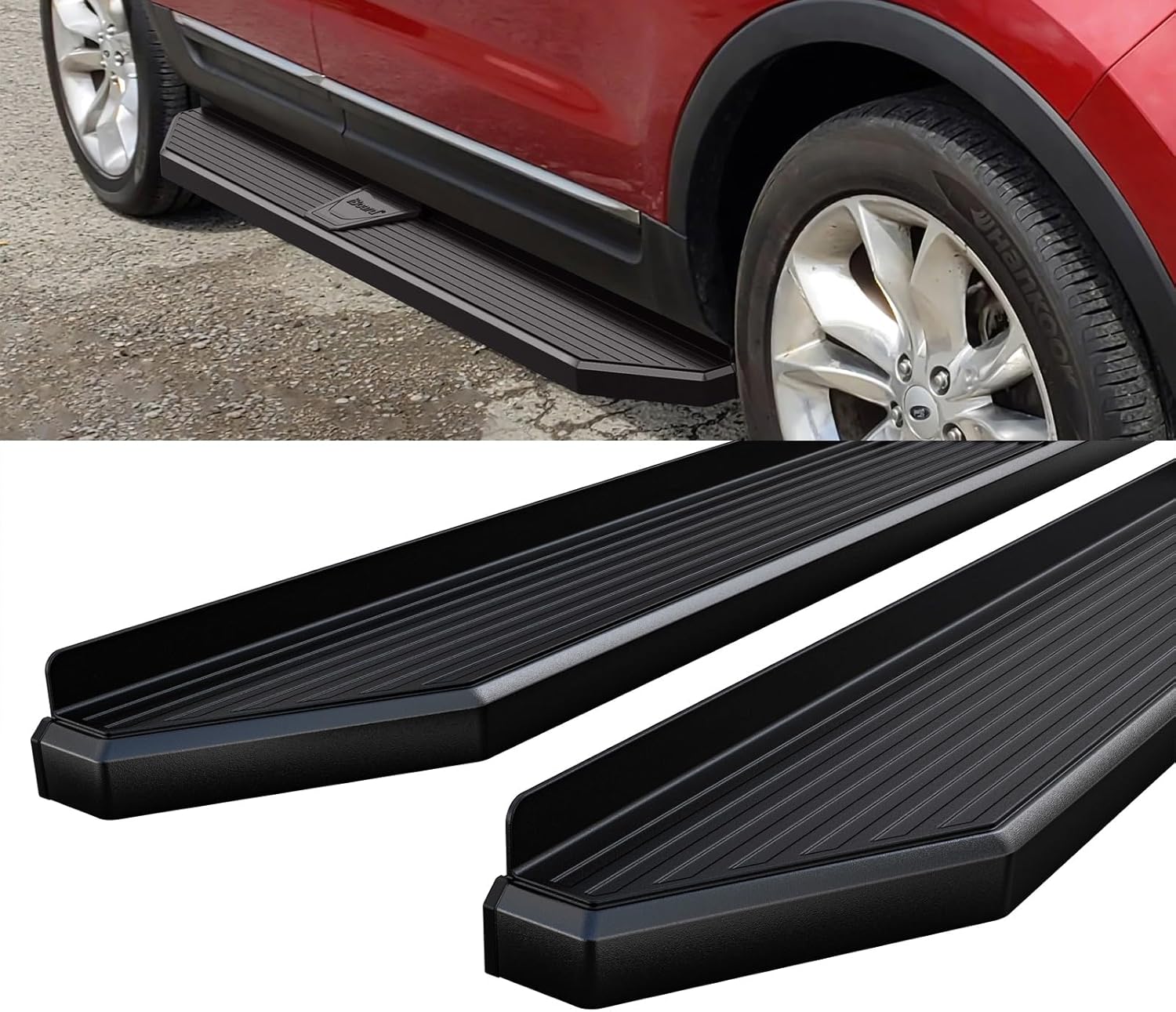 HD Ridez Flat Style Running Board 6" Black Compatible with Ford Explorer 2011-2019 4-Door (Side Steps Side Bars)