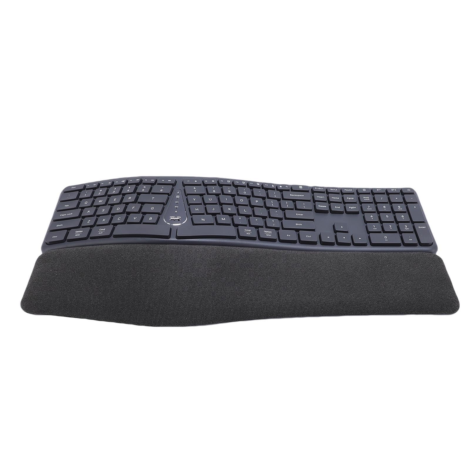 Tangxi Tastiera Ergonomica Wireless, Bluetooth a Doppia modalità e 2,4 G di connettività Split Design Inclinabile Regolabile e Riposo Al Polso Ammortizzato, per Computer Wireless per
