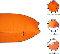 Vista 4 de Encasa XO Juego de 4 fundas de almohada de 24 x 24 pulgadas Sin relleno Fundas de almohada de algodón para sala de estar, cama, sofá, sofá