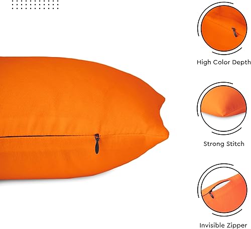 Vista 223 de Encasa Homes - Juego de 2 fundas de almohada, 18 x 18 pulgadas, lona de algodón teñidas, cuadradas, decorativas, para sofá, silla, cama y hogar, Azul