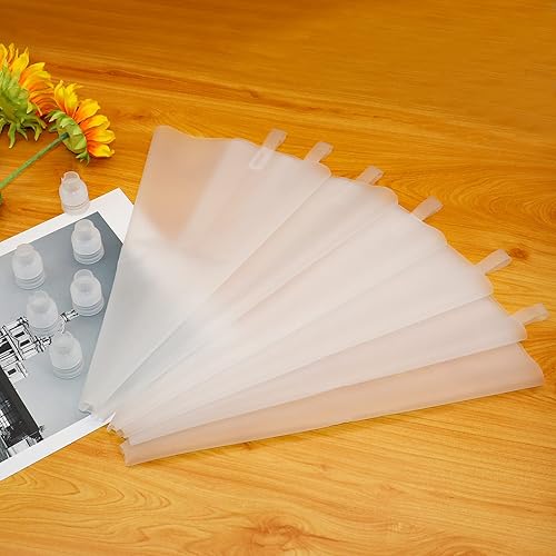 Miniatura 6 de Bolsas de silicona para repostería, 3 tamaños, 12 pulgadas, 14 pulgadas, 16 pulgadas cada una, 2 bolsas reutilizables para pastelería para hornear,