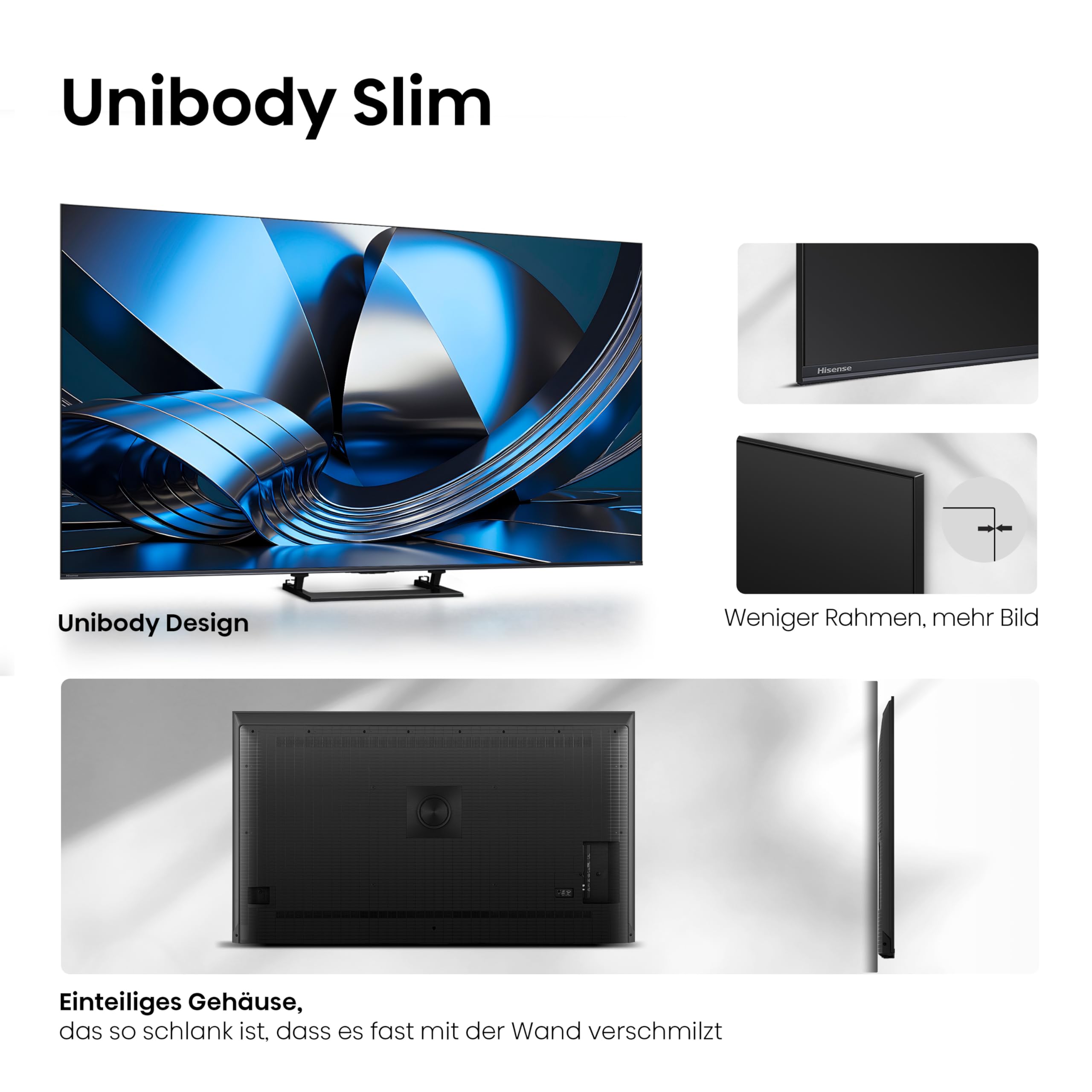 Hisense 55U7DSE Fernseher 55 Zoll, 4K UHD, Hi-QLED Mini LED, Smart TV, 144Hz, Hi-View AI Engine, IMAX Enhanced, AI Lichtsensor, Dolby Vision.Atmos, Tuned by DeVialet, FreeSync Premium Pro [2026]