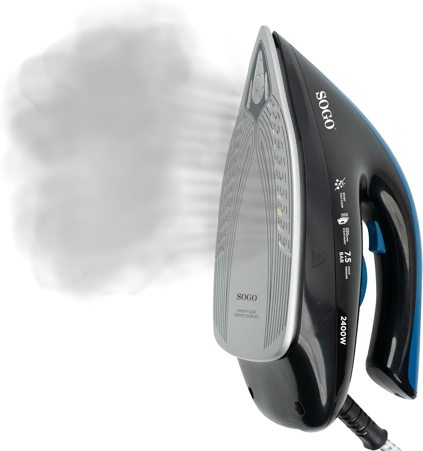 SOGO SS-6400 Steam Iron Station emitting steam