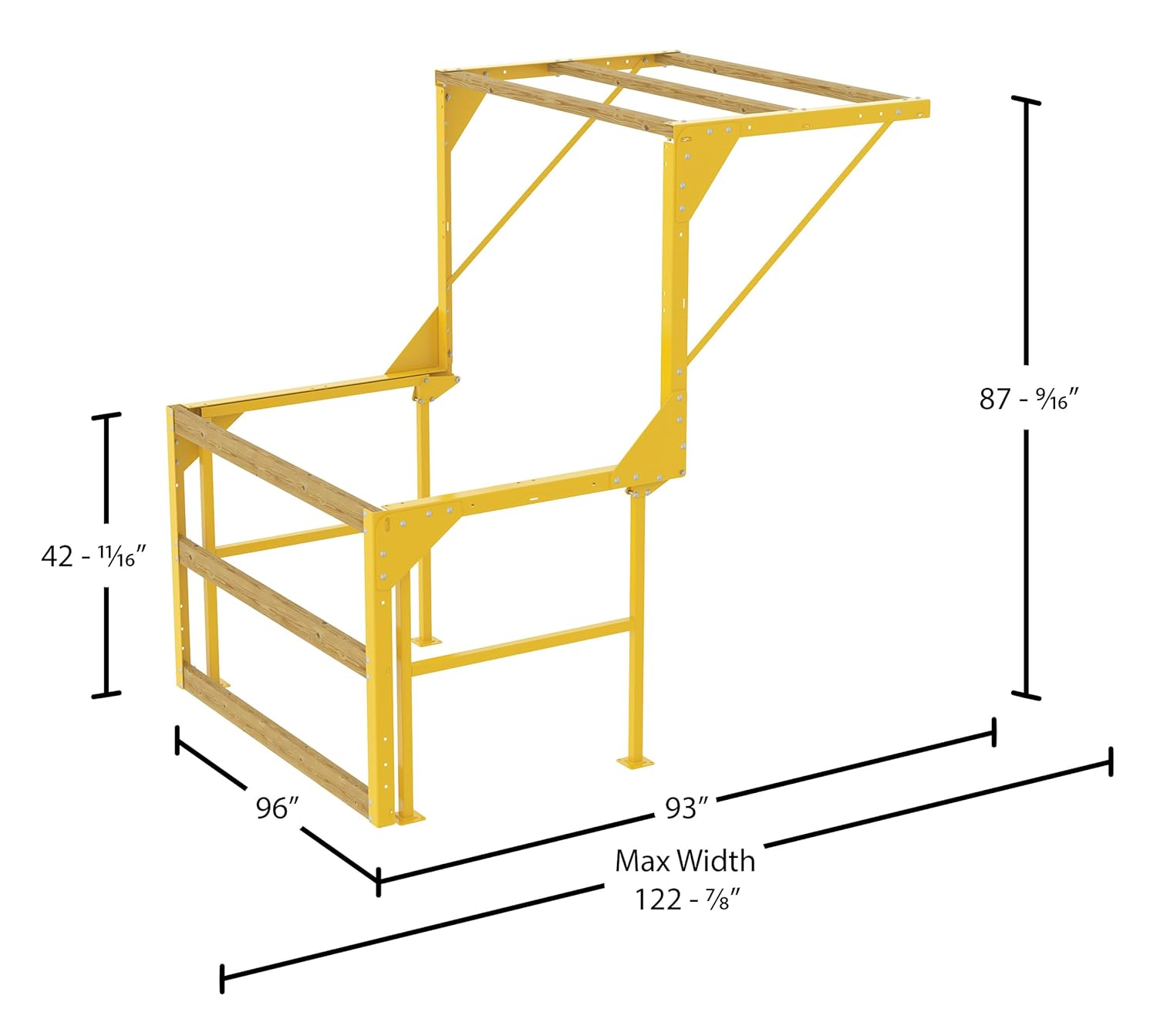Vestil MEZZ-KD-88T-93D Steel Mezzanine Safety Gate Knockdown 87-3/16 In x 96 In x 87-9/16 In Yellow