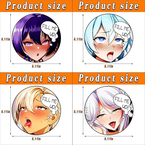 Miniatura 2 de Calcomanías creativas de anime para rellenar el tanque de combustible, calcomanías de vinilo impermeables para caravana, caravana, parabrisas, 4