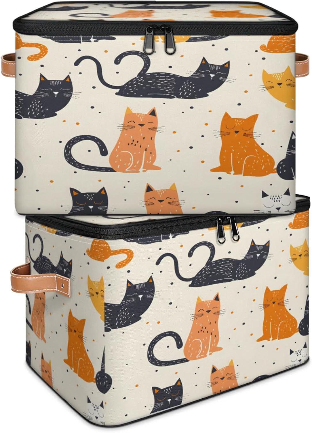 2-Pack Storage bins with lids - 26 quart organizer bins - Collapsible fabric storage bins with sturdy handles and double zipper tops - Versatile for home, toys, dorm rooms