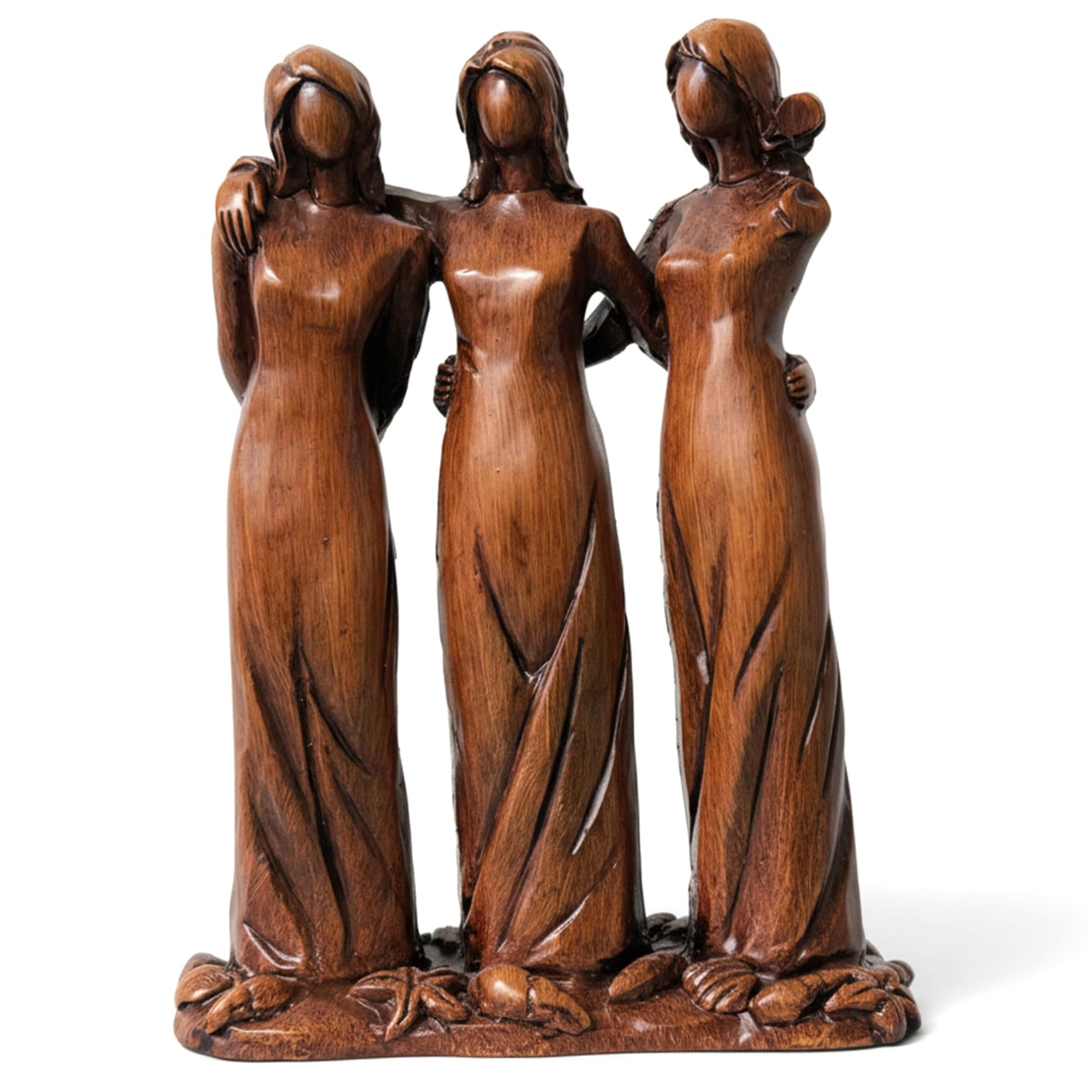 DAGLLGEW Sisters Sculpture - Resin Sister Figurines, Symbolizing Friendship & Unity, Brown Statue for Home & Office Decor, 5.3" x 3.7", Three Sisters Sister Statue Figurines
