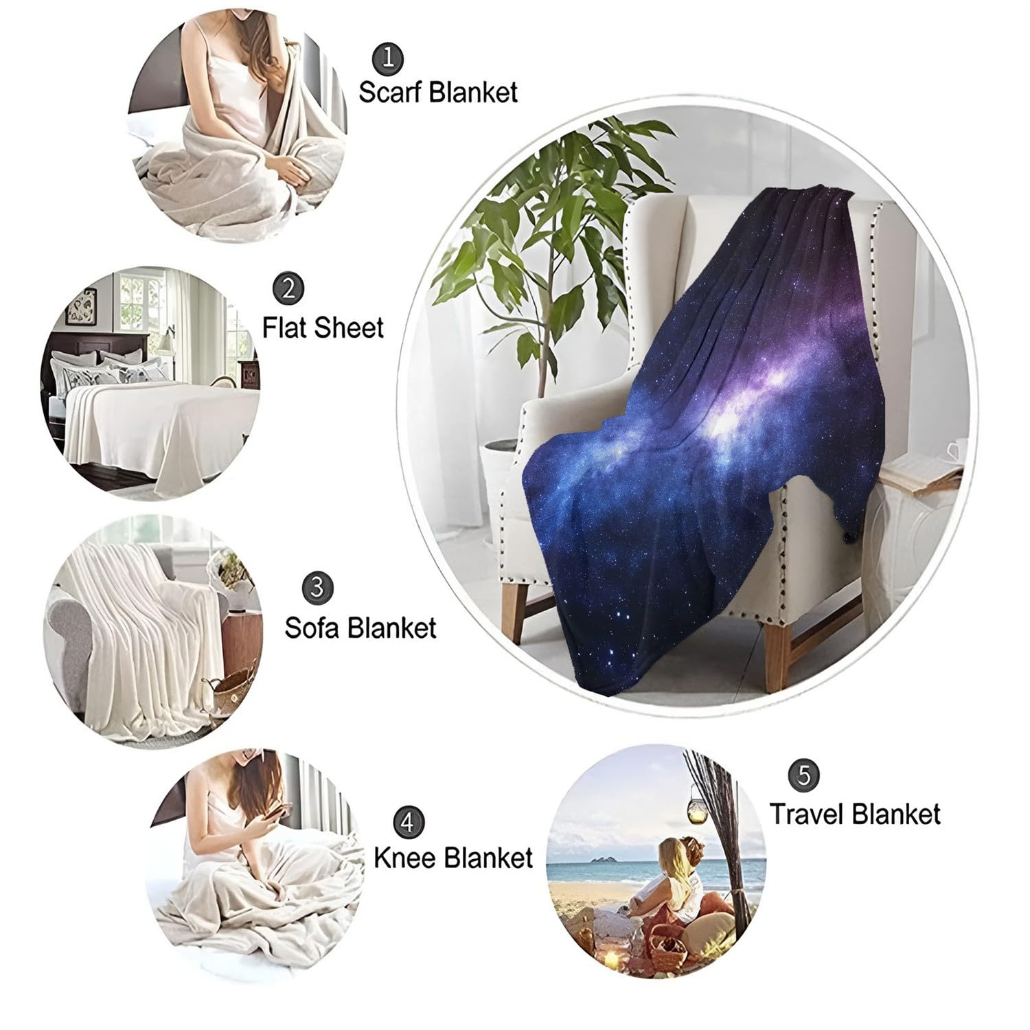 Manta Flannel Manta para Sofá 220 X 240 100% Microfibra Cielo Nocturno, Vía Láctea, pequeñas Estrellas Manta Invierno Calentitas para niños y Adultos Negro