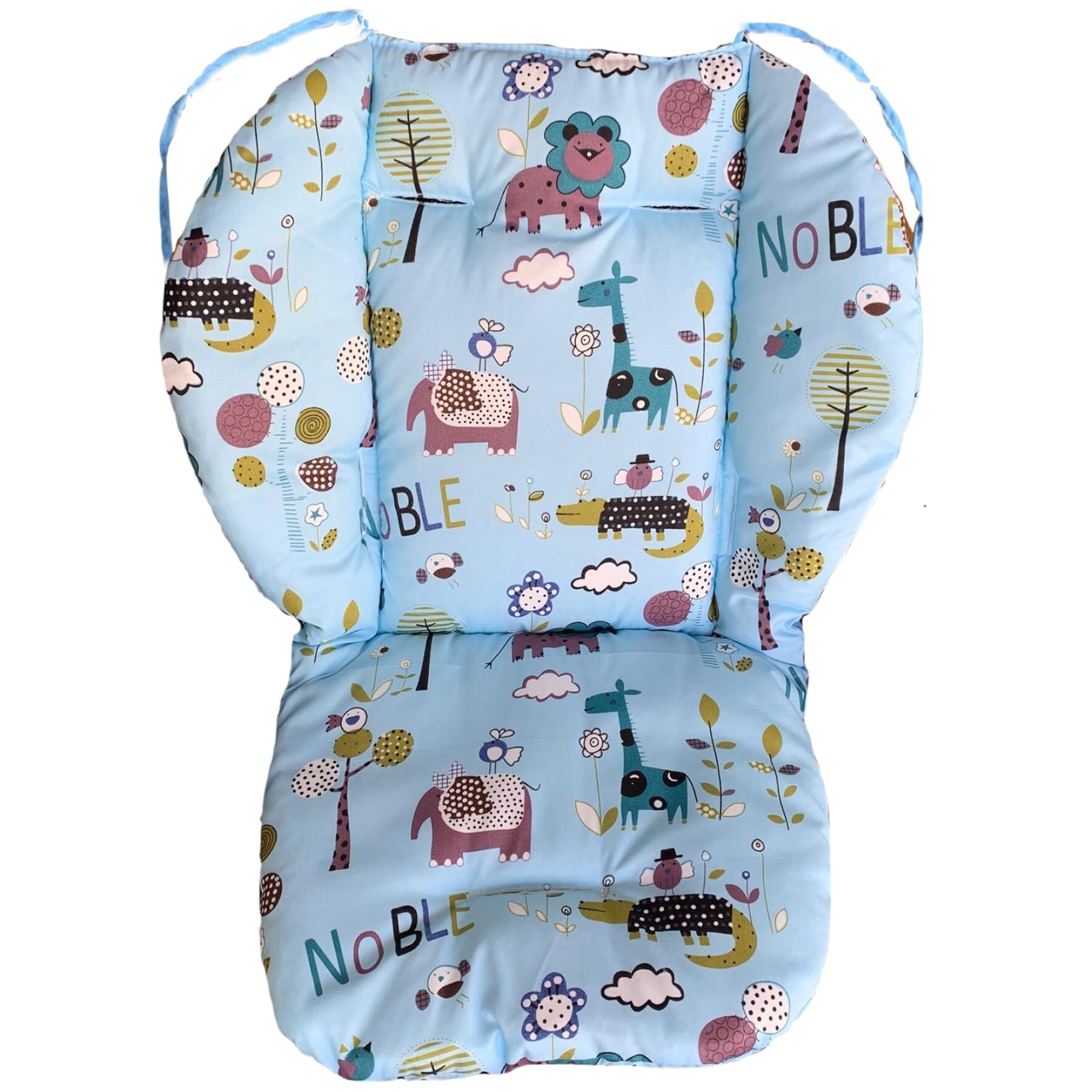 High Chair Cushion for Baby, Thickening Stroller Mat with Animal Pattern, Breathable Stain-Proof Dining Seat Pad
