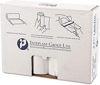 Inteplast High-Density Can Liner, 38 x 58, 60gal, 12mic, Clear, 25/Roll, 8 Rolls/Carton - VALH3860N14