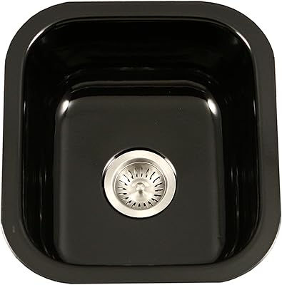 Houzer Pcb 1750 Bl Porcela Series Porcelain Enamel Steel Undermount Bar Prep Sink Black Amazon Com