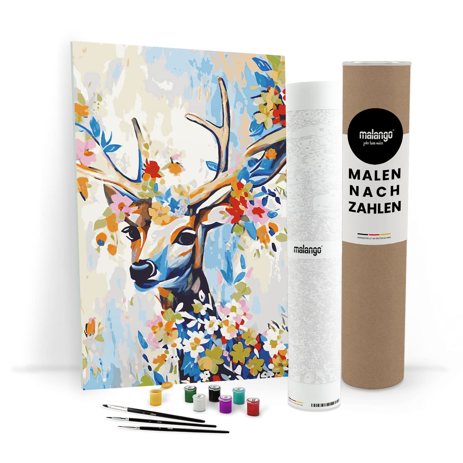 Malen nach Zahlen Erwachsene - Hirsch Hugo 90 x 60 cm groß XL Premium-Malset ohne Rahmen, Hergestellt in unserer Produktion in Deutschland, Kreative