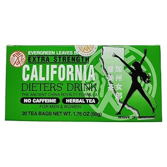 36 Packs Evergreen Leaves Brand Extra Strength California Dieters' Drink, Caffeine Free Herbal Dietary Tea, Senna-infused, total 720 Tea Bags