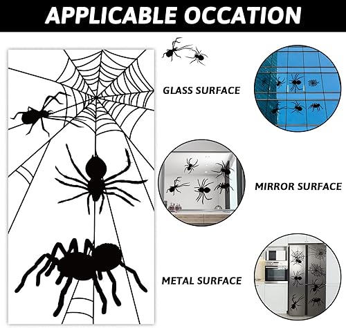 Miniatura 4 de Decoraciones grandes para ventana de Halloween, monstruo espeluznante, se aferra de Halloween, silueta aterradora, calcomanías de póster de ventana